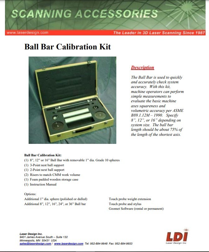 LDI Ball Bar Calibration Kit