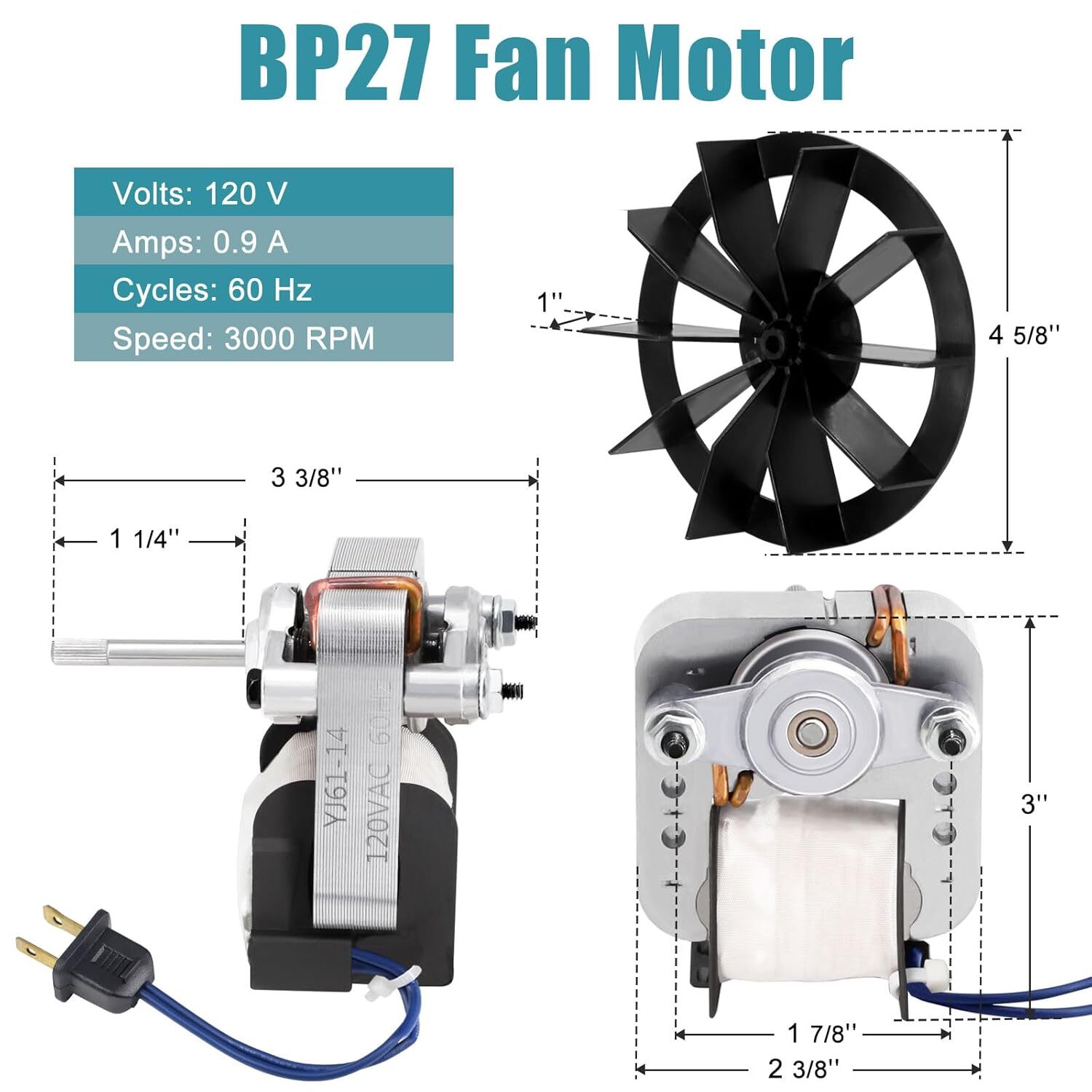 BP27 Bathroom Fan Motor for 662 668 678 99080404 50N2 BP27 Broan Nautilus Vent