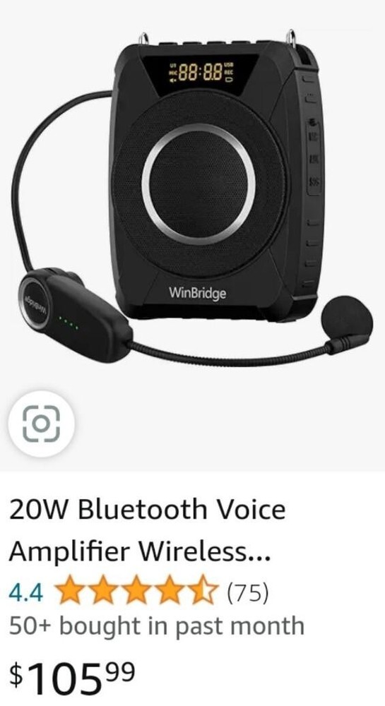 WinBridge 20W Bluetooth Voice Amplifier Wireless Microphone Speaker System M801