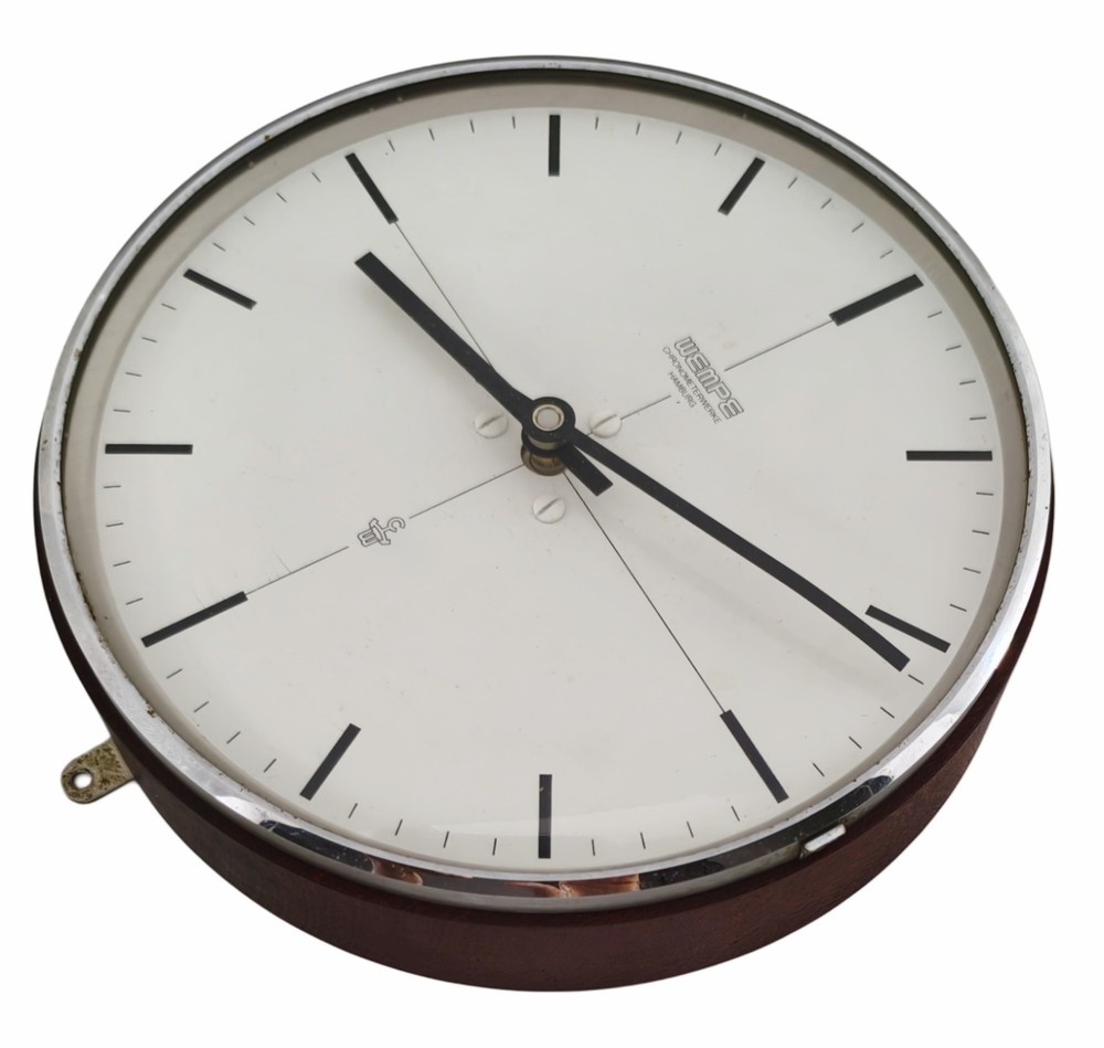 Wempe Ship's Analog Clock Highest Quality Range Chronometerwer Multiuse 12/24VDC