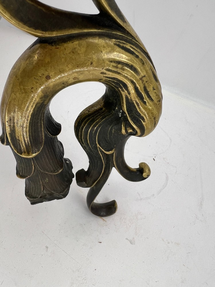 Bird Phoenix antique Gate post Finial solid cast Metal Brass 8"