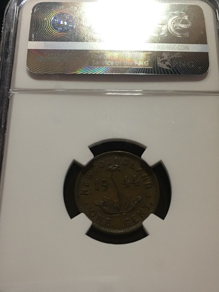 1944c NGC Graded Newfoundland Small Cent 1¢**EF-40** Cert# 028