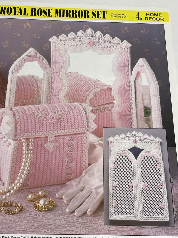 Royal Rose Mirror Set Annie's Plastic Canvas Pattern