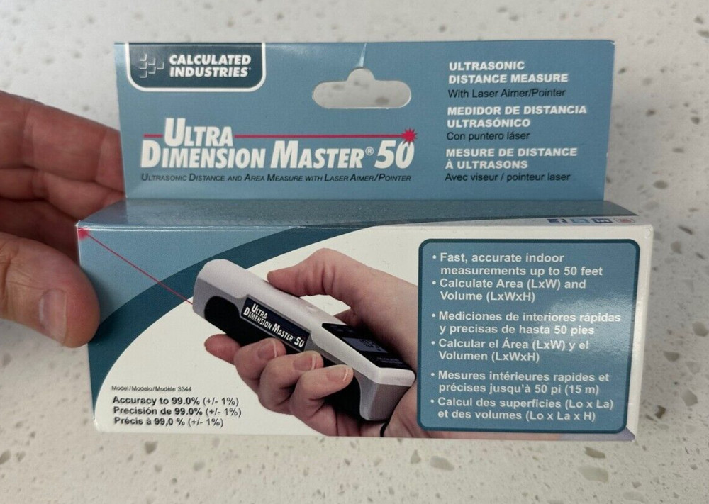 Laser Measure Pointer Tool Ultra Dimension Master 50 Calculated 3344 NEW SEALED