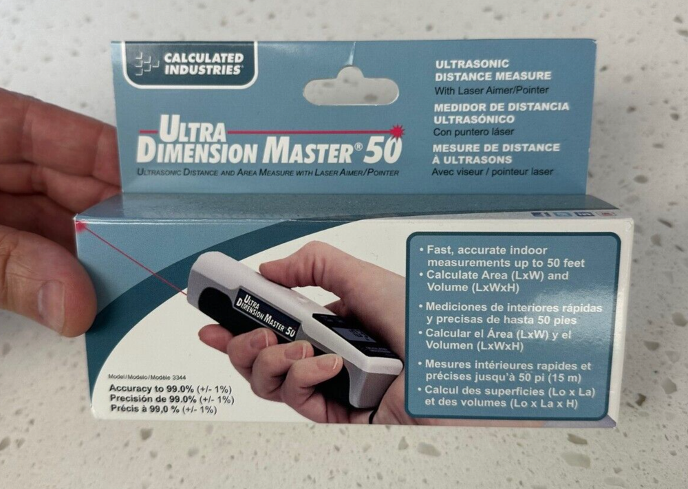 Laser Measure Pointer Tool Ultra Dimension Master 50 Calculated 3344 NEW SEALED