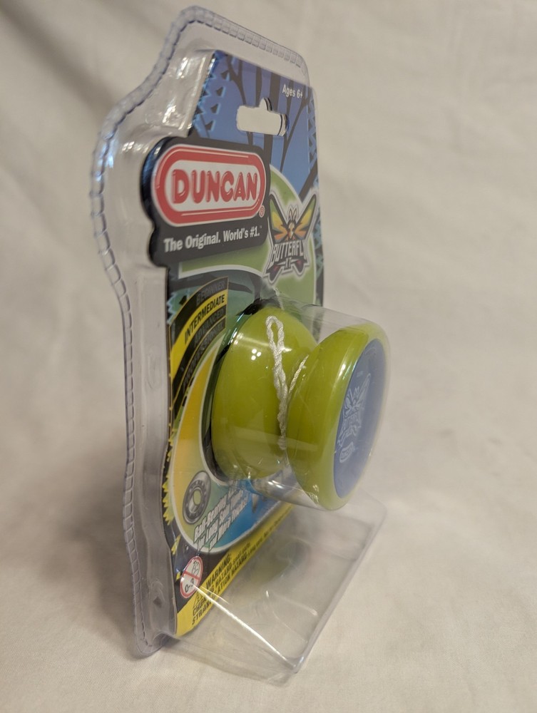 Duncan Butterfly XT Yo-Yo Yellow with Blue Cap String Tricks Intermediate Skill