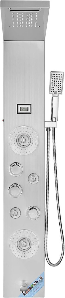 Shower Panel Tower System, 6 Shower Modes, LED & Display Shower Panel, Rainfall,