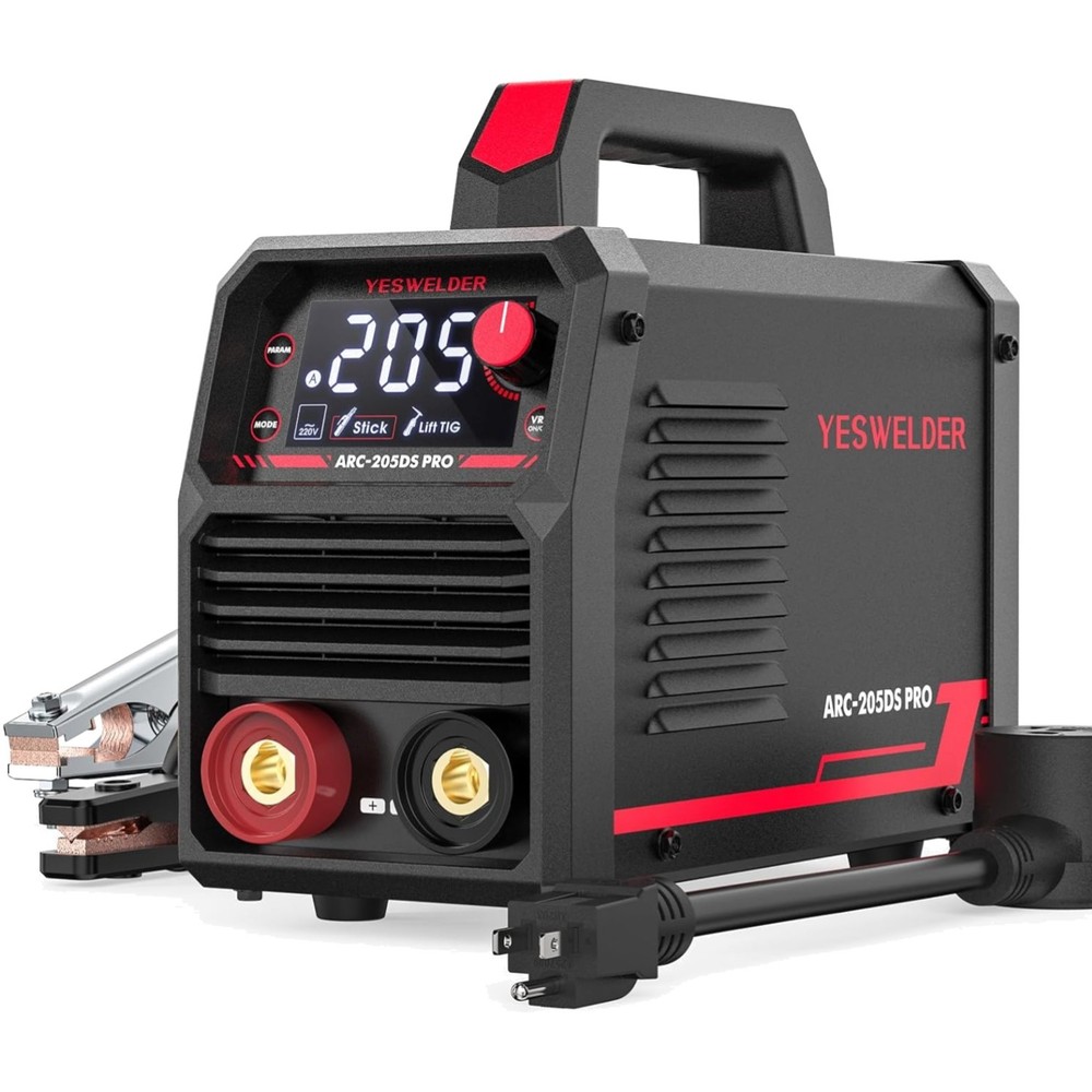Compact 205Amp Arc Welder - User-Friendly LED Display & Adjustable Features