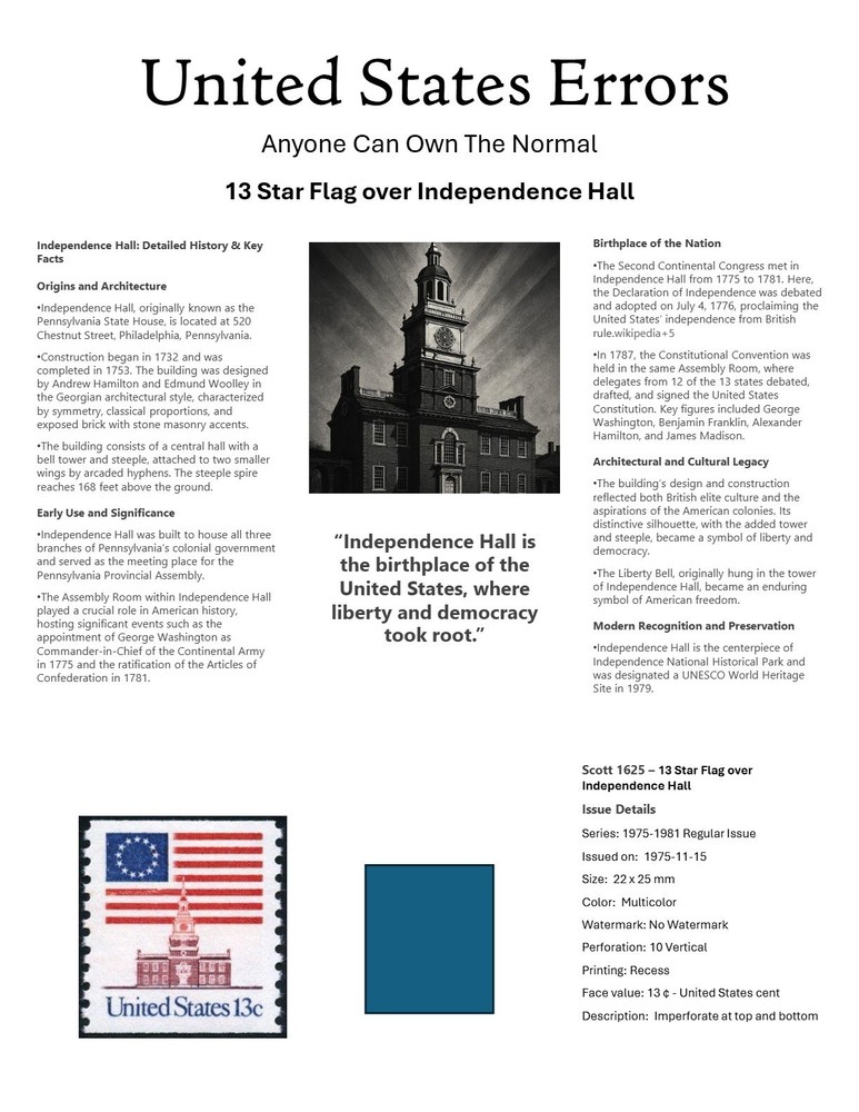 Centsational Custom Presentation Panel For Error SN 1624 - 8.5” X 11”