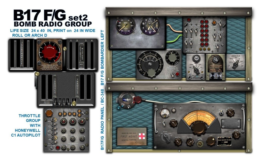 B17 FORTRESS COCKPIT instrument panel CDkit