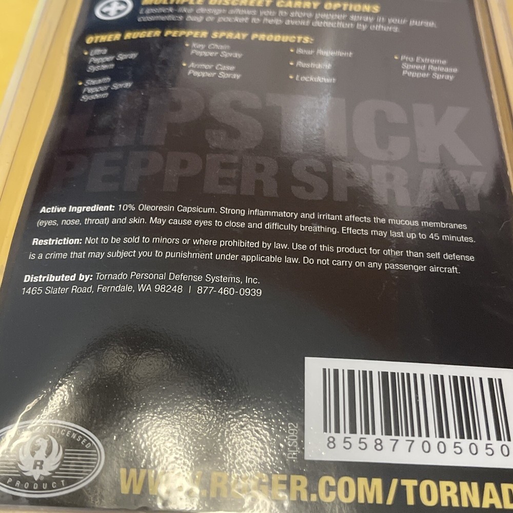 Lipstick Pepper Spray Made By Ruger