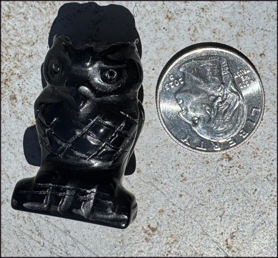 Black Obsidian OWL Totem - Wisdom, Remove negativity