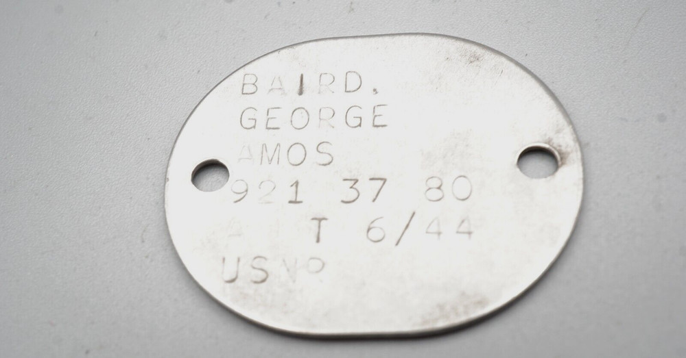 WWII 1944 Navy Dog Tag T 6/44