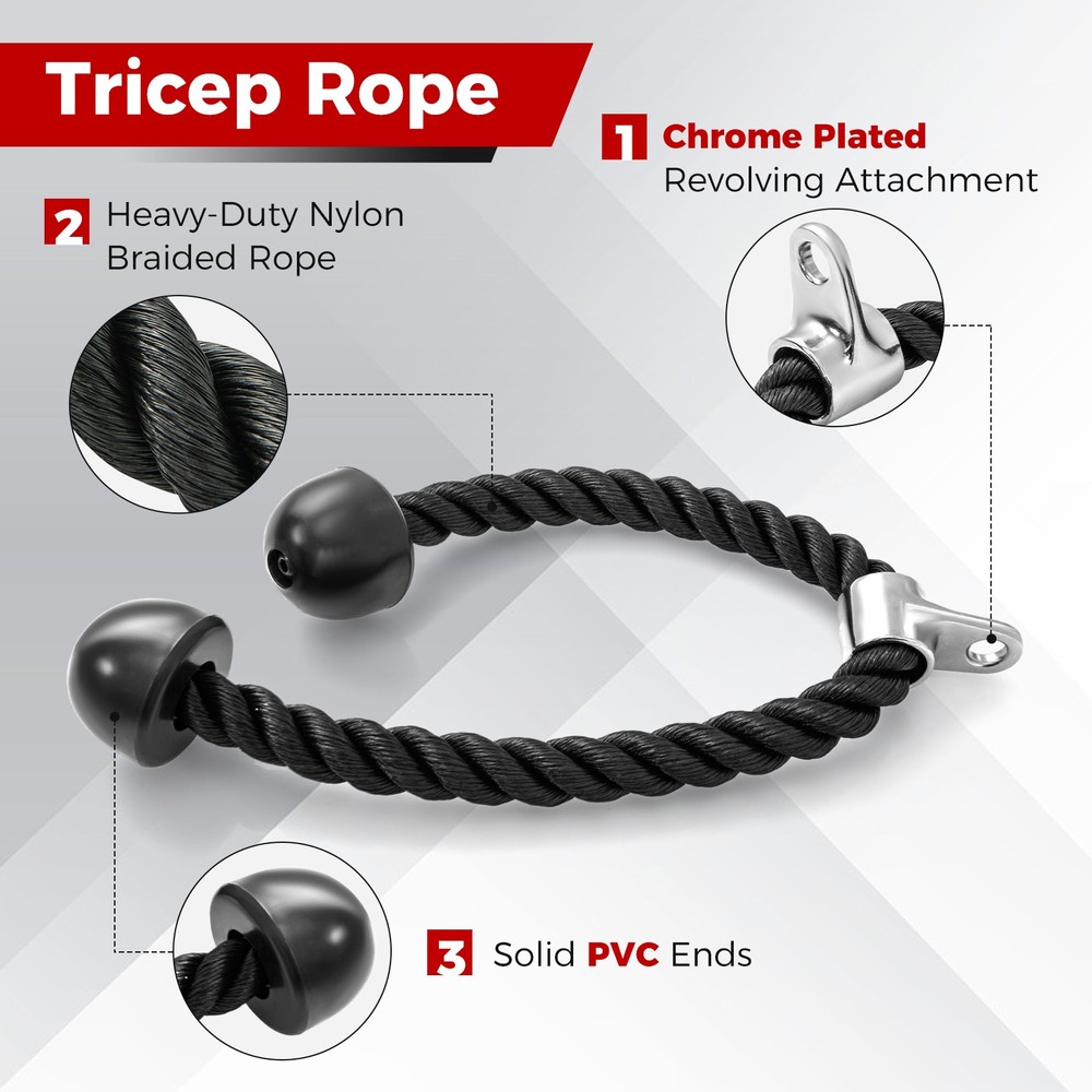 4 PCS Cable Machine Attachment Set V-Shaped Press Down Bar Double D Handle