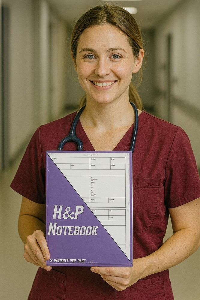 H&P Notebook: 2 Patients Per Page: Brain Report Sheet Journal for Organizing