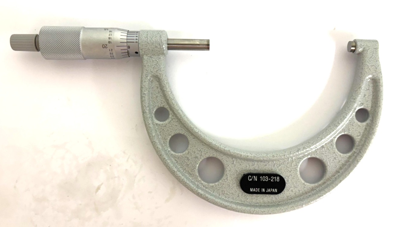 3-4" MITUTOYO MCROMETER 103-218 NEW RATCHET THIMBLE CARBIDE FACE .0001"