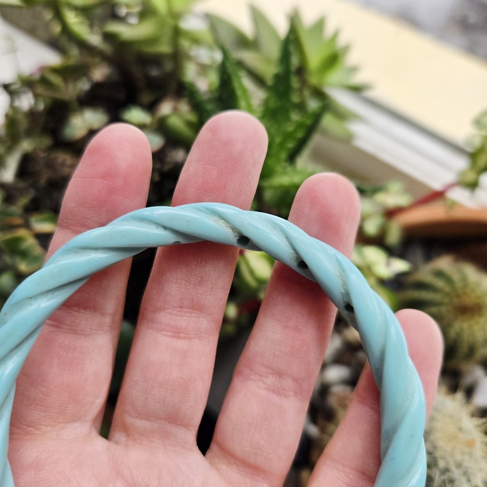 Vintage Sky Blue Twist Wave Bangle Bracelet