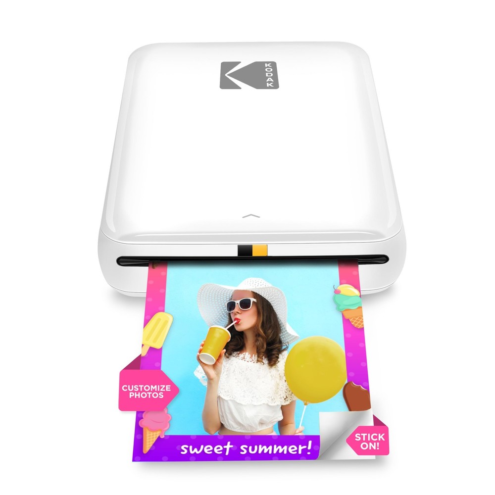 KODAK Step Wireless Mobile Photo Mini Printer (White) Go Bundle 2x3, White