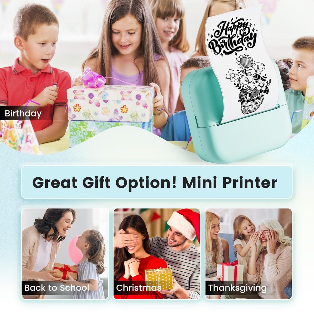 Sticker Printer, Print Pods Mini Printer, Thermal Inkless Sticker Maker Machi...