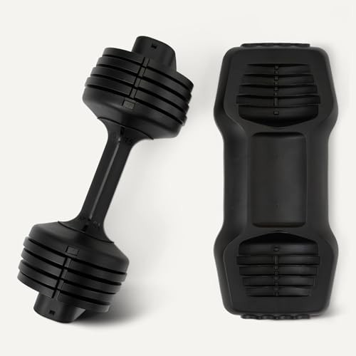 AMAZON BASICS ADJUSTABLE DUMBBELL, 25 LB - BLACK