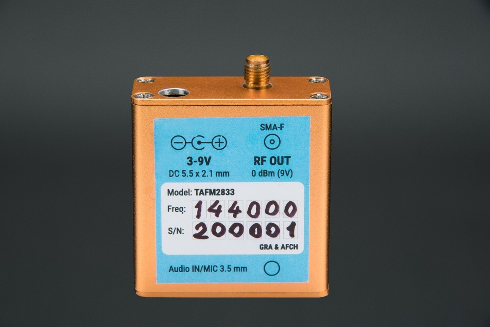 RF Transmitter FM 144 MHz TAFM2833 Low Spurs Alluminum Case [with Antenna]