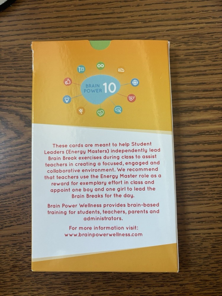 Brain Power brain break exercise cards teaching cards