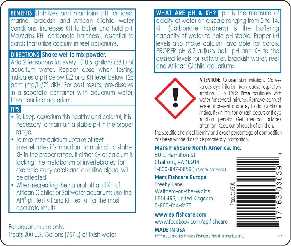 API PROPER pH 8.2 Freshwater Aquarium Water Stabilizer 7.4 oz, Transparent