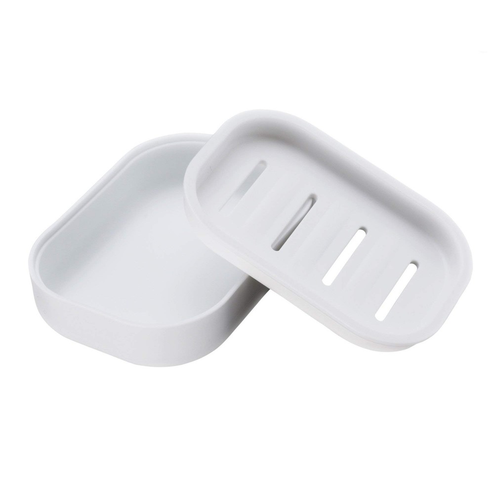 Plastic Soap Dish, Container, Keeps Soap Dry,Easy Cleaning,Drain,White