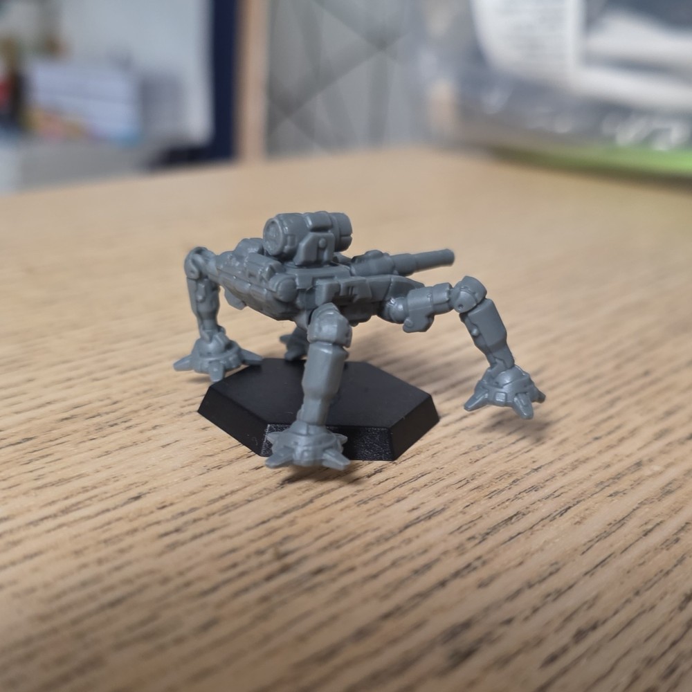 Battletech Scorpion Unpainted Miniature Gray Plastic Hex Base