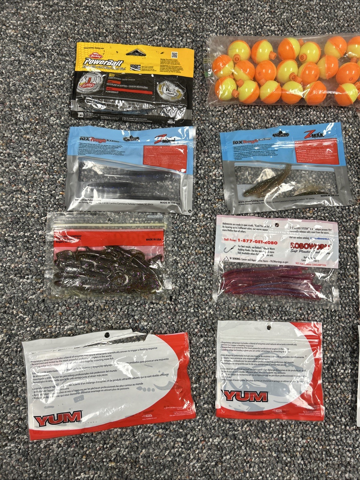 Bass Fishing Lures Soft Plastics Worm Lot RoboWorm Powerbait Yum Jackall Rival