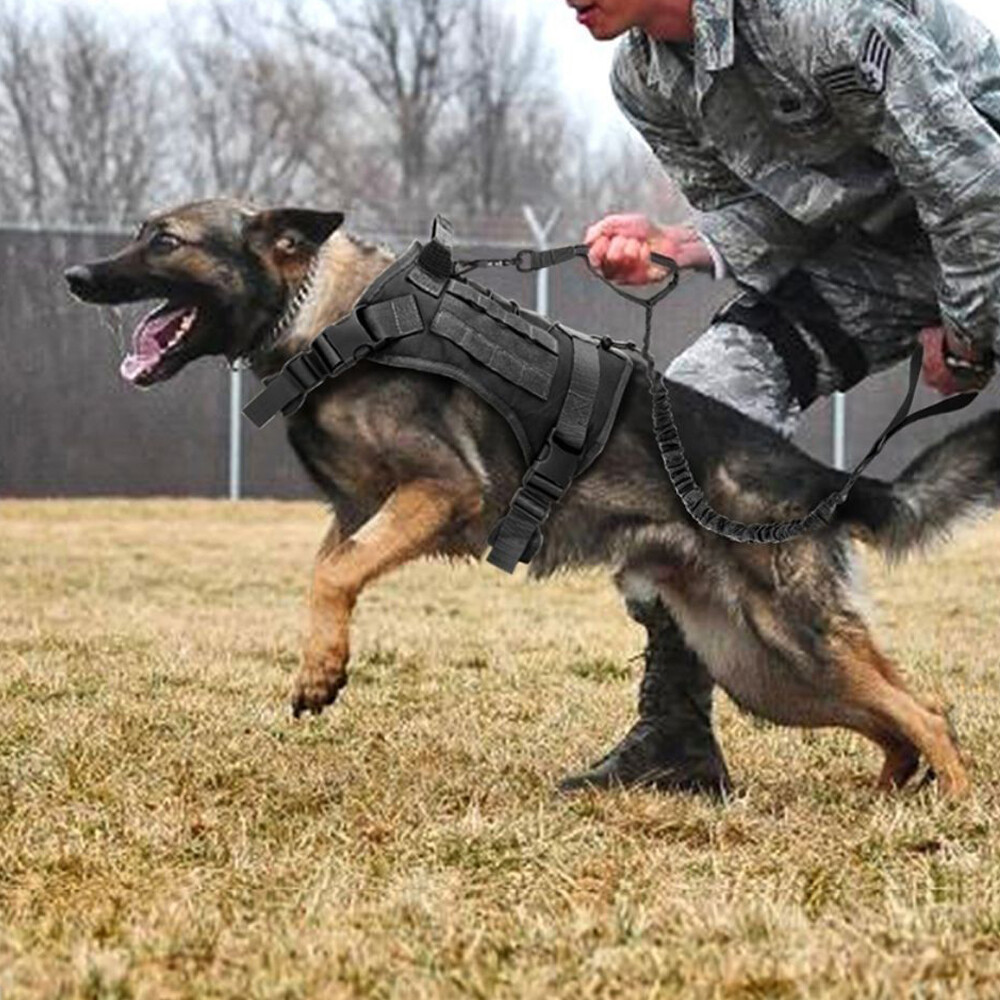 Tactical Dog Harness with Handle Large Military Working Dog Vest for Training