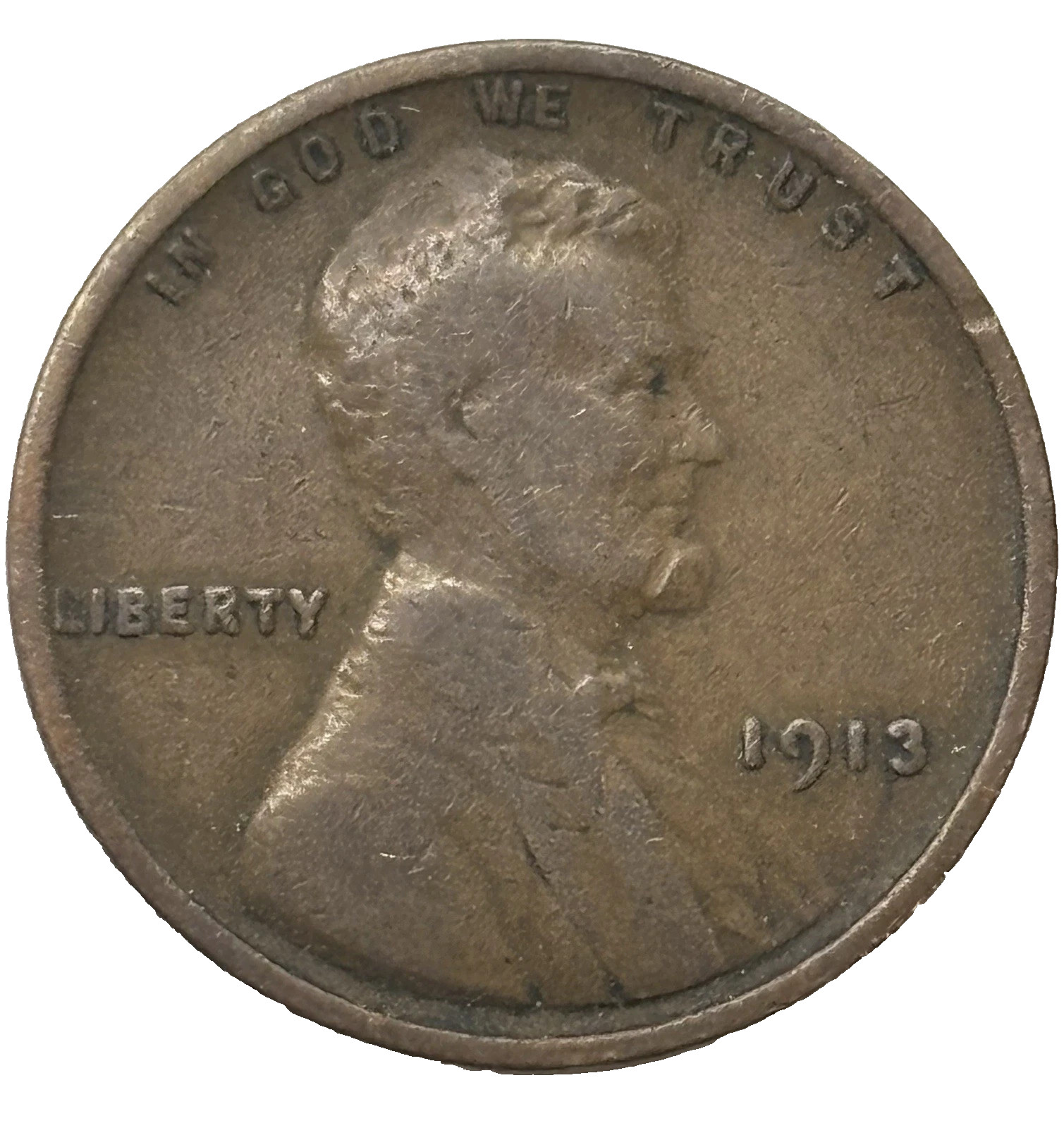 1913 P Lincoln Wheat Cent Good - Very Good (G-VG) Copper Average Circulated 1c