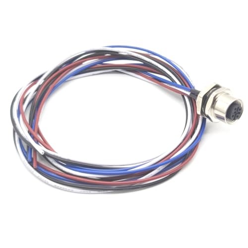 M12 4Pin Female Connector Cable, A Coded Straight Back Mount Cable 3.28ft