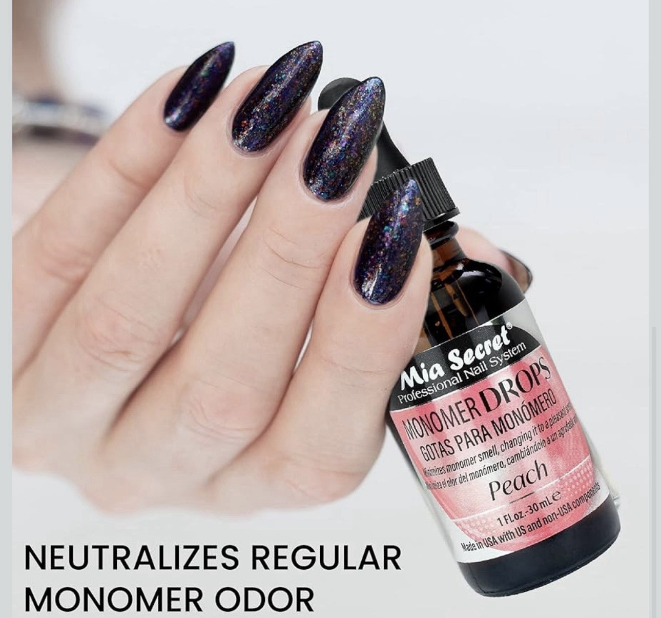 Mia Secret Monomer Drops - Peach Scent - 1oz each - Odor Neutralizer 2 Pack!