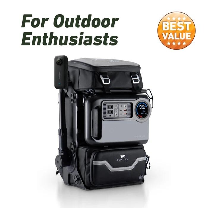 COALAX Multifunctional outdoor Drones camping backpack with Power and Magic Arm