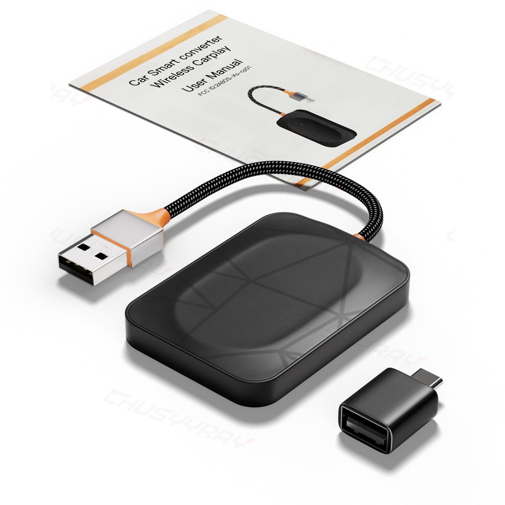 2-in-1 Wireless CarPlay Adapter Plug&Play USB Mirroring Screen for iPhone iOS10+
