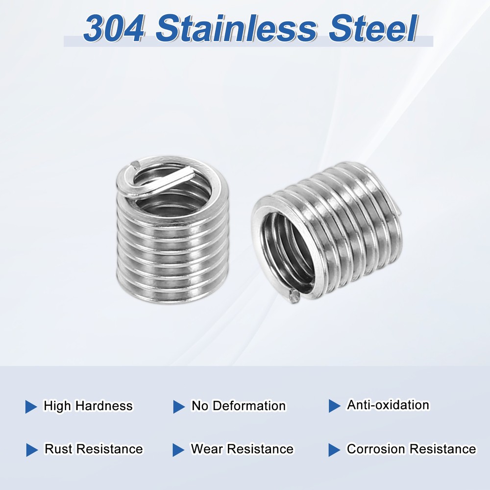 20pcs Wire Thread Inserts 1/4-20 UNC 2D 12.8mm Helical Threaded Sleeve