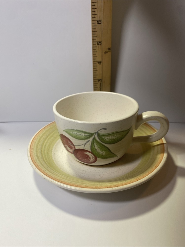 Franciscan earthenware fruit cherry cup & saucer set
