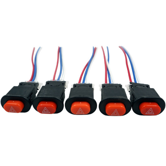 5pcs Motorcycle Double Flash Switch Hazard Light Flash Warning Switch Button