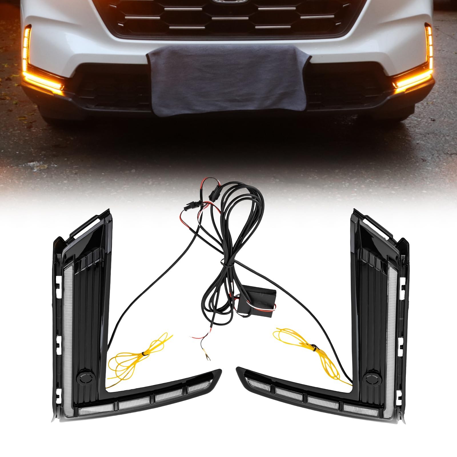 Fog Lamp DRL LED Daytime Running Light For Honda CR-V CRV Clear Lens (A Pair)