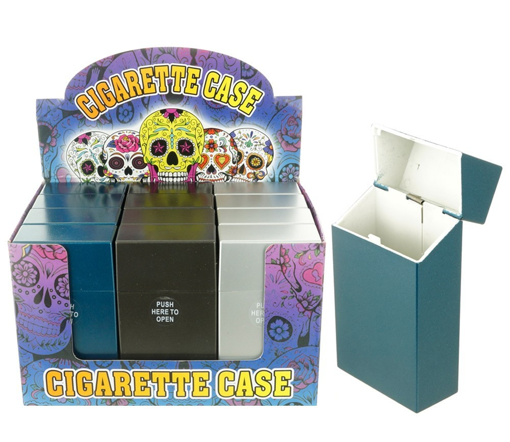 3 Pack Size 100' Push-to-Open Plastic Cigarette Case Solid Color Finish Design