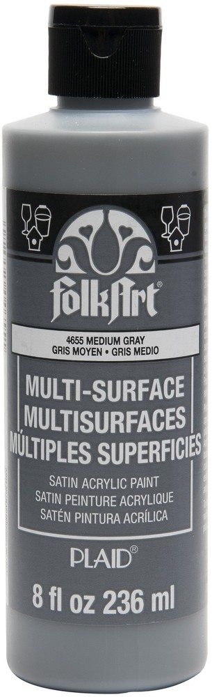 FolkArt Multi-Surface Acrylic Paint 8oz-Medium Gray