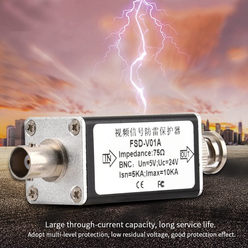 CCTV Video BNC Surge Protector – 24V Thunder & Protection Device for Analog C...