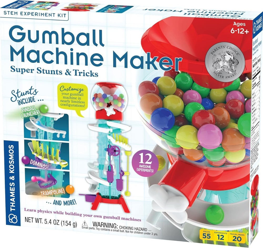 Interactive Gumball Machine Maker Lab - Discover Physics Through Play, 12 Kits
