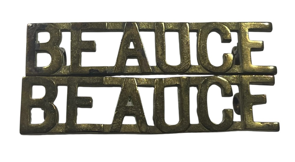 WW2 Beauce Shoulder Title Badge Pair