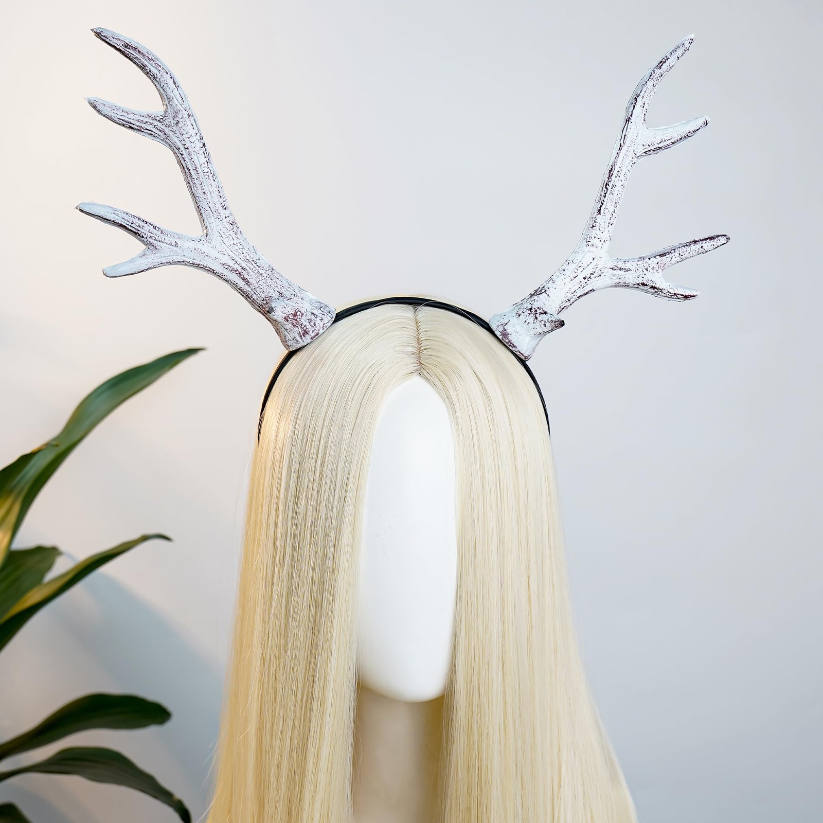 MOSTORY White Antler Horns Headband - Deer Antlers for Adult