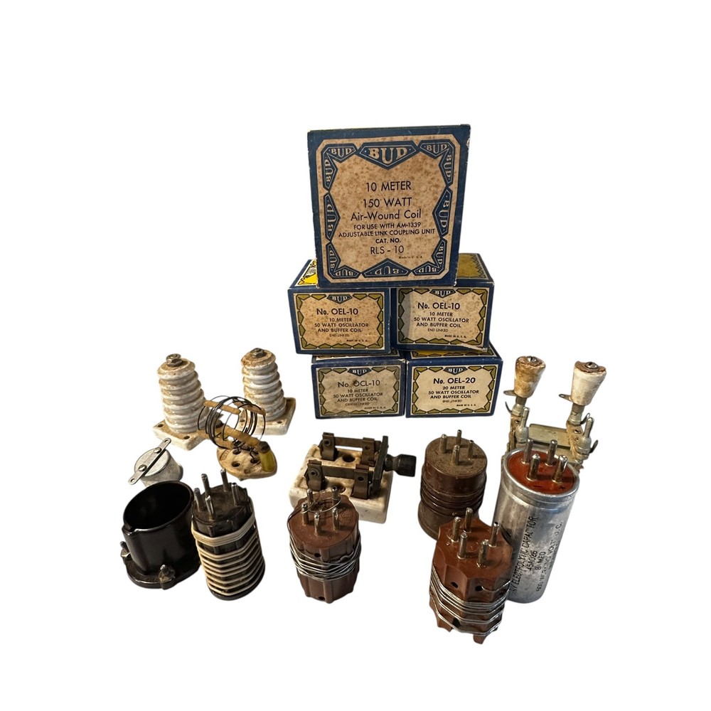 Vintage Radio Transmitter Coil Lot - BUD and More - 5 In Original Boxes Untested