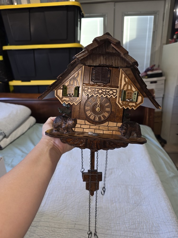 Vintage Germany Musical Cuckoo Clock Missing Backing & Weights
