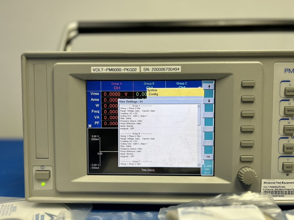 Voltech PM6000 6 Channel, 30A Multi-Phase Power Analyzer *COMPLETE*