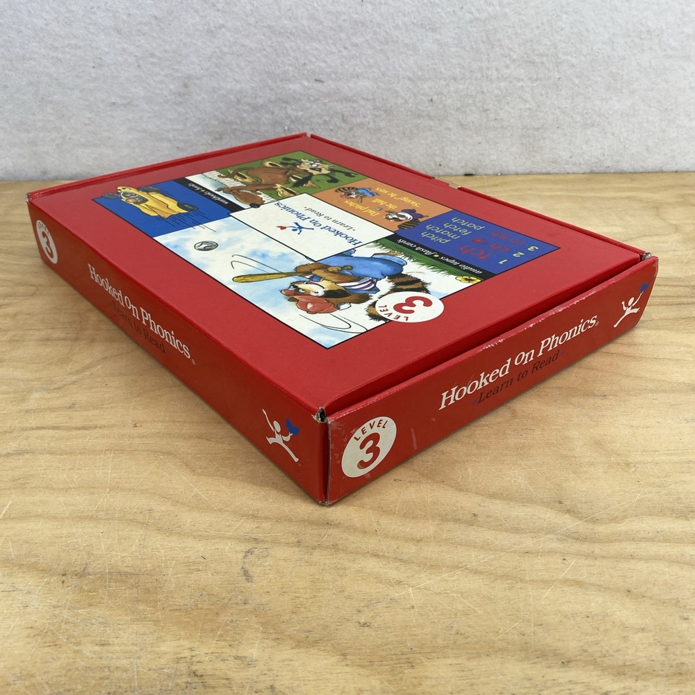 Hooked On Phonics Learn To Read Level 3 Audio Tapes Flash Cards Red Workbook